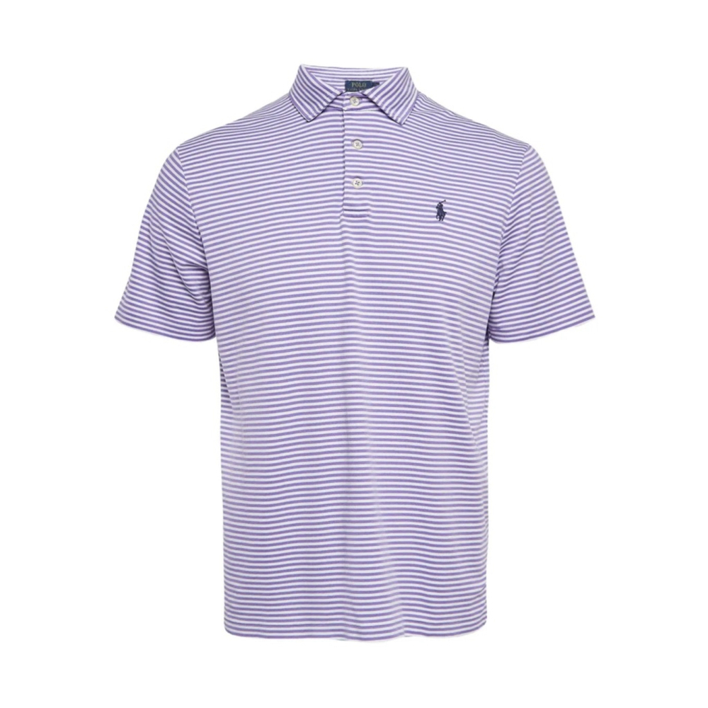 Polo Ralph Lauren Mens Striped Polo Shirt Purple White XL